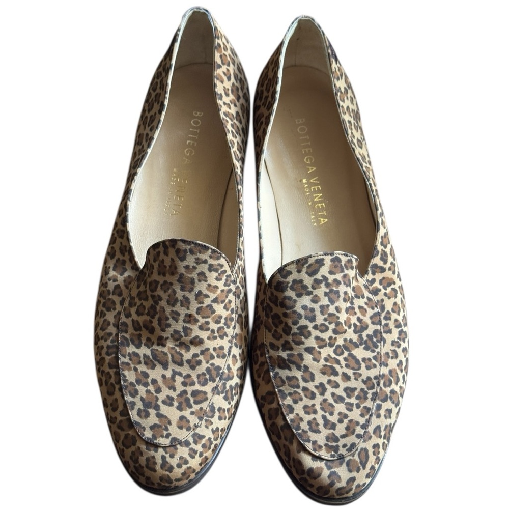 Bottega Veneta Leopard Print Loafers 38.5 IT (8.5 US)